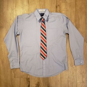 BOYS STANLEY BLACKER DRESS SHIRT WITH CLIP ON TIE